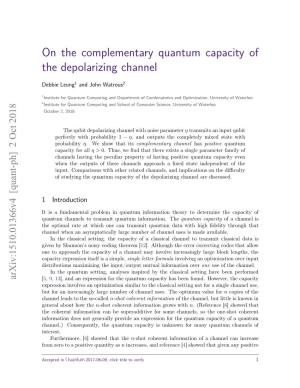 On the Complementary Quantum Capacity of the Depolarizing Channel