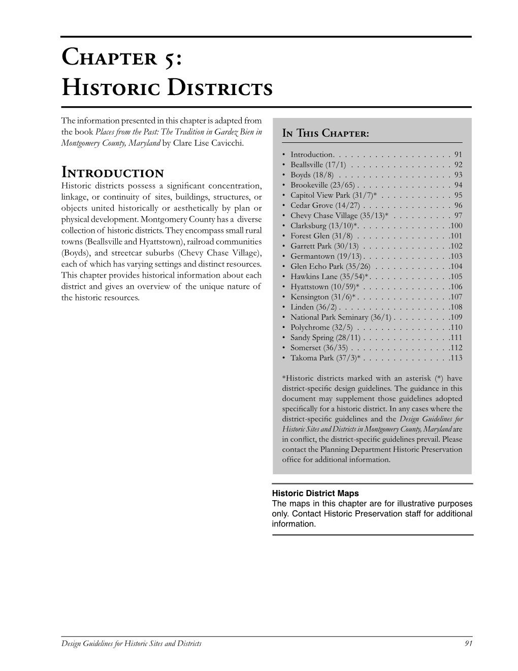 Historic Districts CHAPTER 5: HISTORIC DISTRICTS