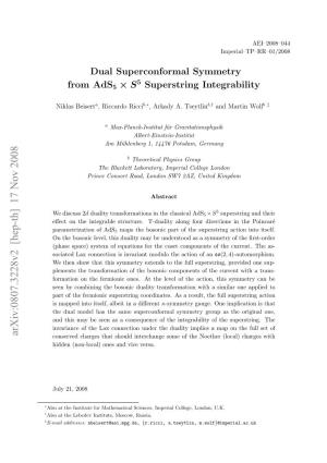 Dual Superconformal Symmetry from Ads5 X S5 Superstring Integrability