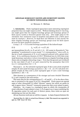 Singular Homology Groups and Homotopy Groups By