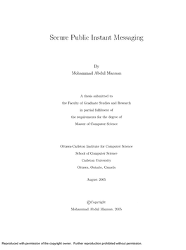 Secure Public Instant Messaging