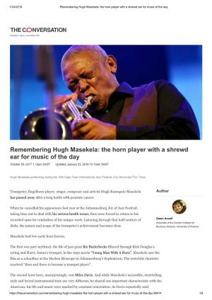 Remembering Hugh Masekela: the Horn Player with a Shrewd Ear for Music of the Day