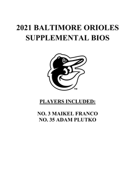 2021 Baltimore Orioles Supplemental Bios