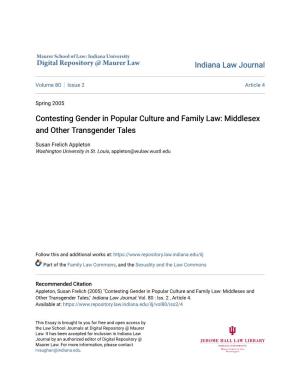 Contesting Gender in Popular Culture and Family Law: Middlesex and Other Transgender Tales