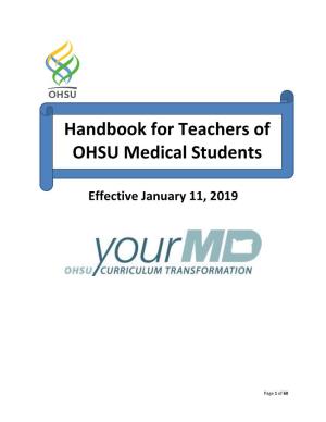 Handbook for Teachers of OHSU Medical Students