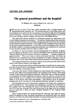 The General Practitioner and the Hospital*