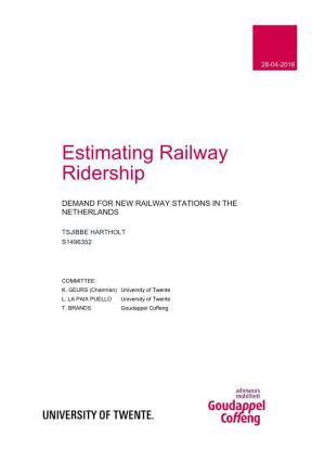 Estimating Railway Ridership