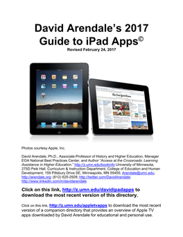 David Arendale's 2017 Guide to Ipad Apps