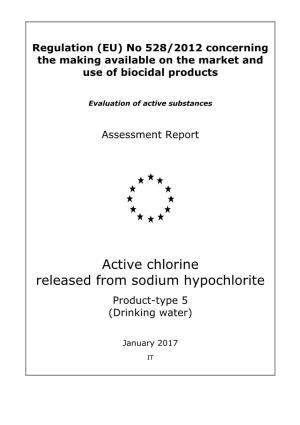 Active Chlorine Released from Sodium Hypochlorite Product-Type 5 (Drinking Water)