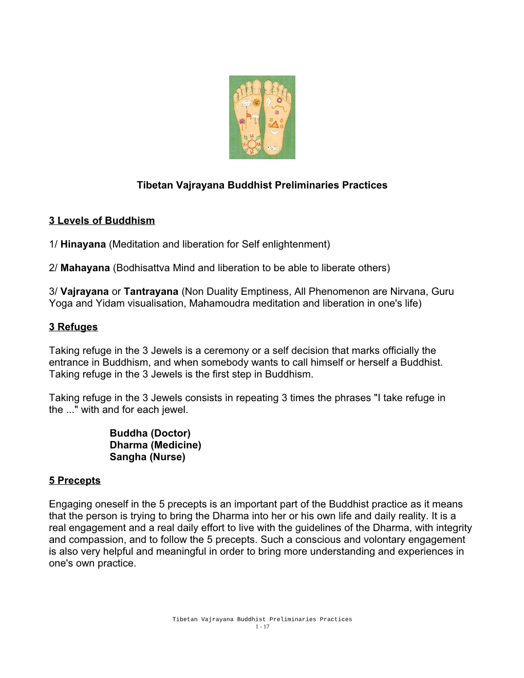 Tibetan Vajrayana Buddhist Preliminaries Practices 3 Levels Of