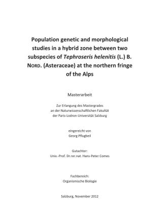 Population Genetic and Morphological Studies in a Hybrid Zone Between Two Subspecies of Tephroseris Helenitis (L.) B