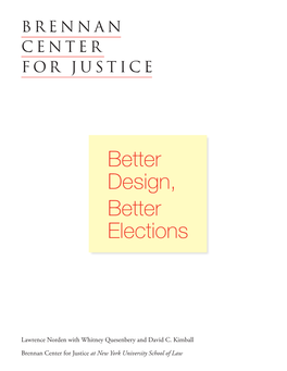 Ballot Design, Better Elections