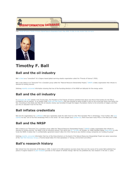 Timothy F. Ball