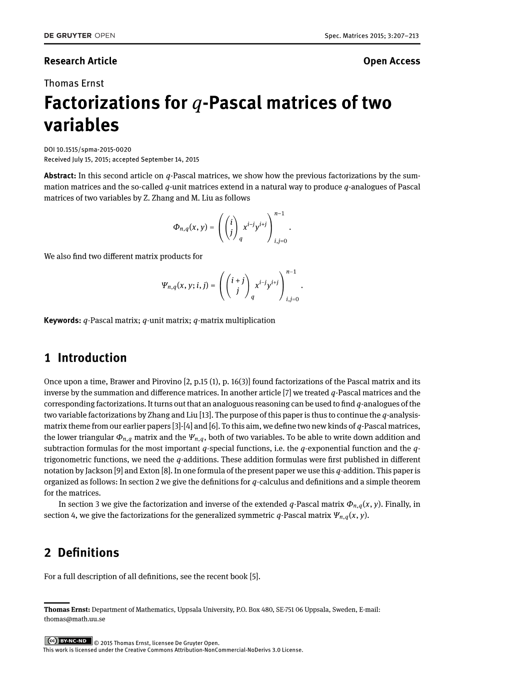 Factorizations for Q-Pascal Matrices of Two Variables