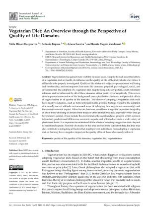 Vegetarian Diet: an Overview Through the Perspective of Quality of Life Domains