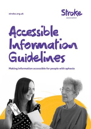 Aphasia Accessible Information Guidelines