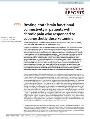 Resting-State Brain Functional Connectivity in Patients with Chronic