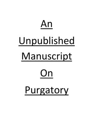 An Unpublished Manuscript on Purgatory