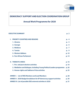 2020 Annual Work Programme