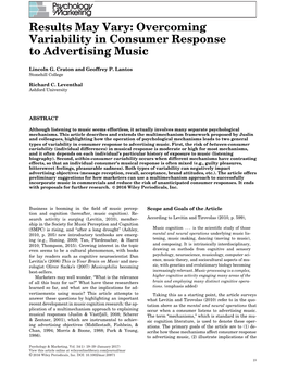 Overcoming Variability in Consumer Response to Advertising Music