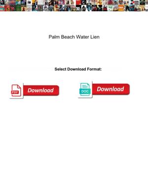 Palm Beach Water Lien