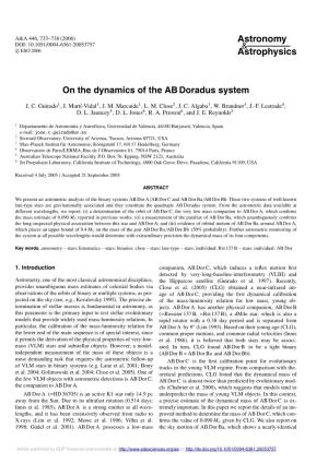 On the Dynamics of the AB Doradus System