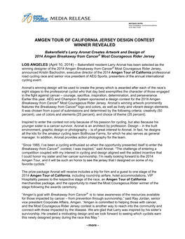 Amgen Tour of California Jersey Design Contest Winner Revealed