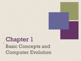 Chapter 1 + Basic Concepts and Computer Evolution Computer Architecture 2 Computer Organization