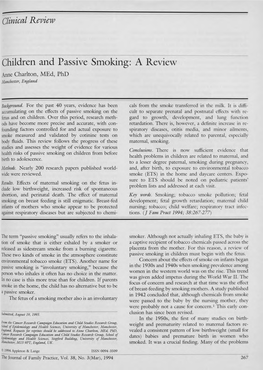 Children and Passive Smoking: a Review