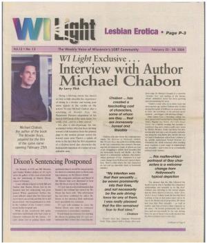 Interview with Author Michael Chabon by Larry Flick