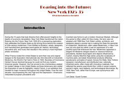 Roaring Into the Future: New York 1925-35 FINAL Installation Checklist