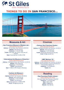 Things to Do in San Francisco…
