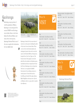 Kaziranga Travel Guide - Page 1
