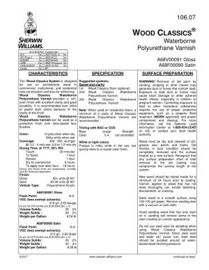 Wood Classics Waterborne Polyurethane Varnish A68 Series