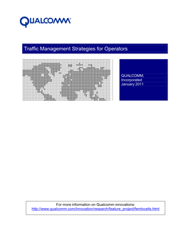 Traffic Management Strategies for Operators