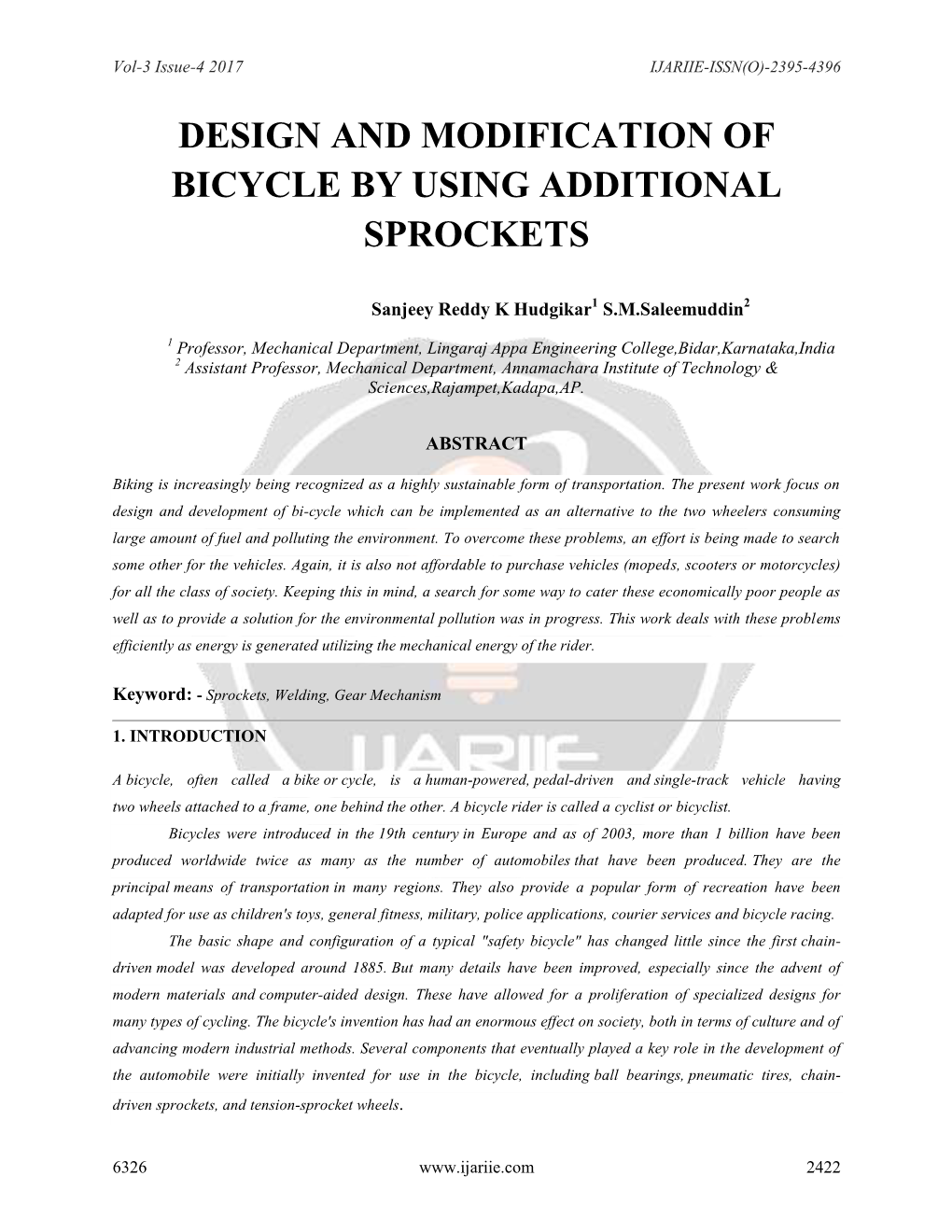 Design and Modification of Bicycle by Using Additional Sprockets