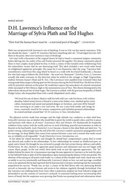 D.H. Lawrence's Influence on the Marriage of Sylvia Plath and Ted Hughes