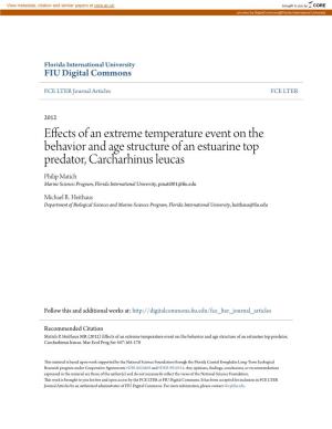 Effects of an Extreme Temperature Event on the Behavior and Age