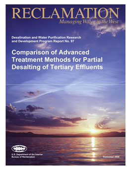 Comparison of Advanced Treatment Methods for Partial Desalting of Tertiary Effluents