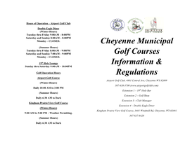 Cheyenne Municipal Golf Courses Information & Regulations
