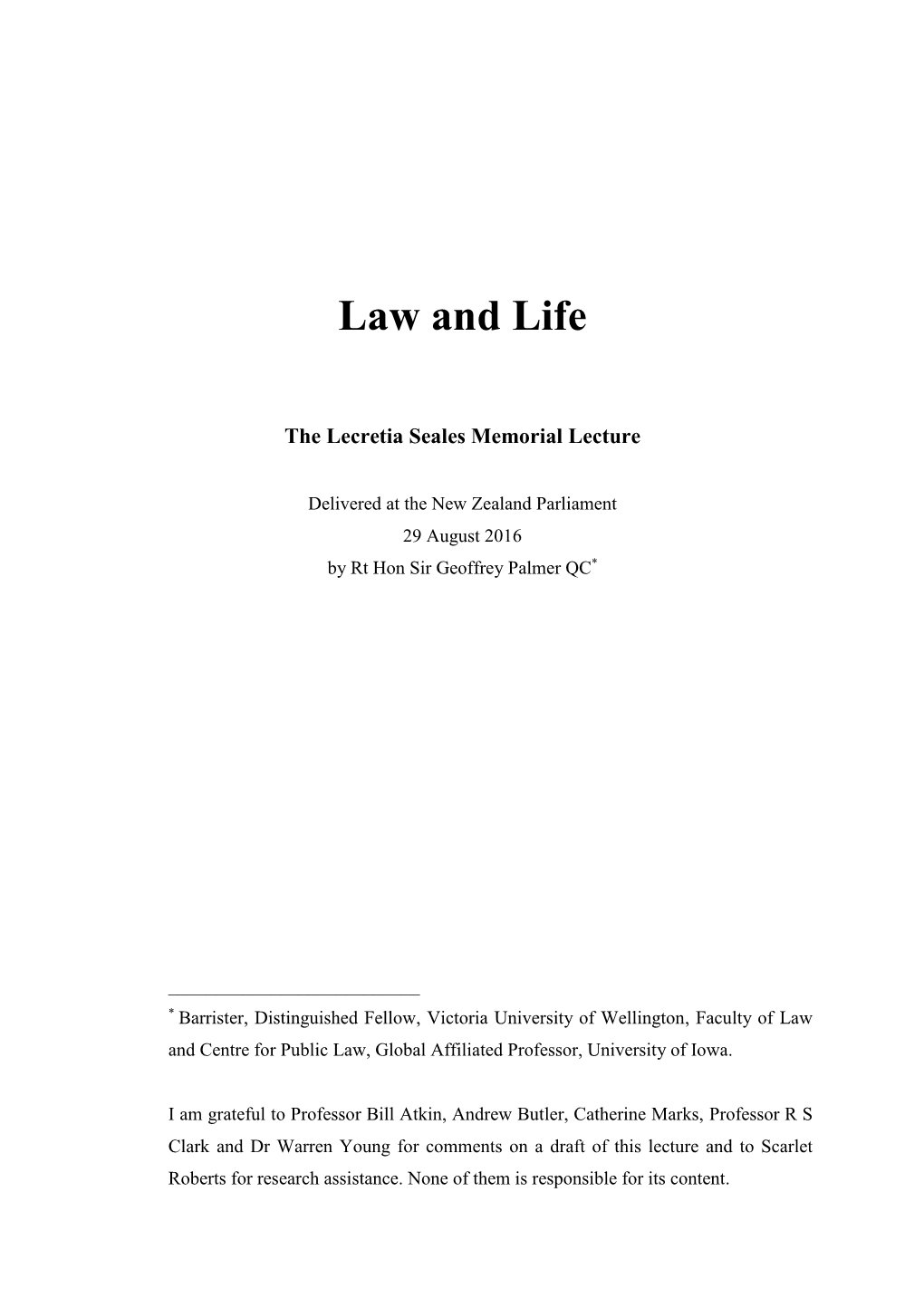 Law and Life