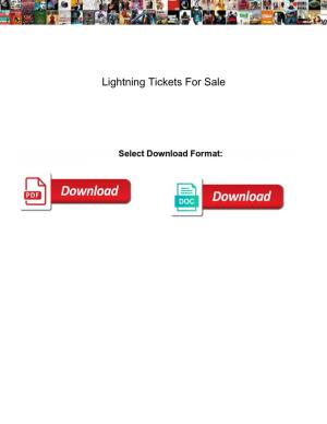 Lightning Tickets for Sale