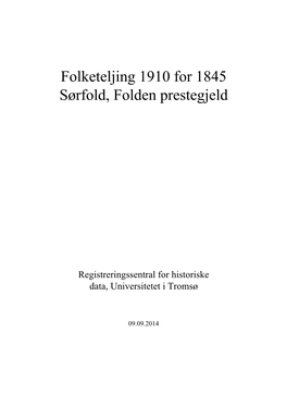 Folketeljing 1910 for 1845 Sørfold, Folden Prestegjeld