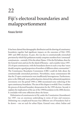 Fiji's Electoral Boundaries and Malapportionment