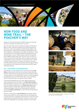 Nsw Food and Wine Trail – the Poacher’S Way