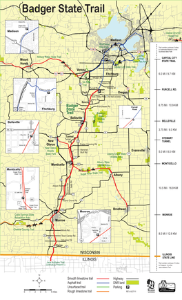 Map of the Badger State Trail