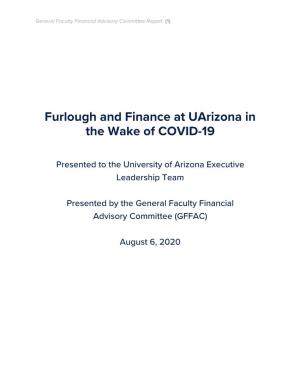Furlough and Finance at Uarizona in the Wake of COVID-19