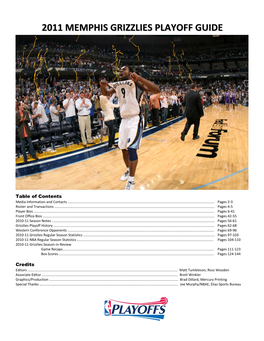 2011 Memphis Ggrizzlies Pplayoff Guide