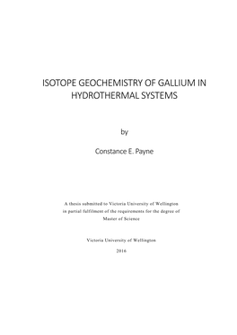 Isotope Geochemistry of Gallium in Hydrothermal Systems