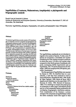 Ingolfiellidea (Crustacea, Malacostraca, Amphipoda): a Phylogenetic and Biogeographic Analysis